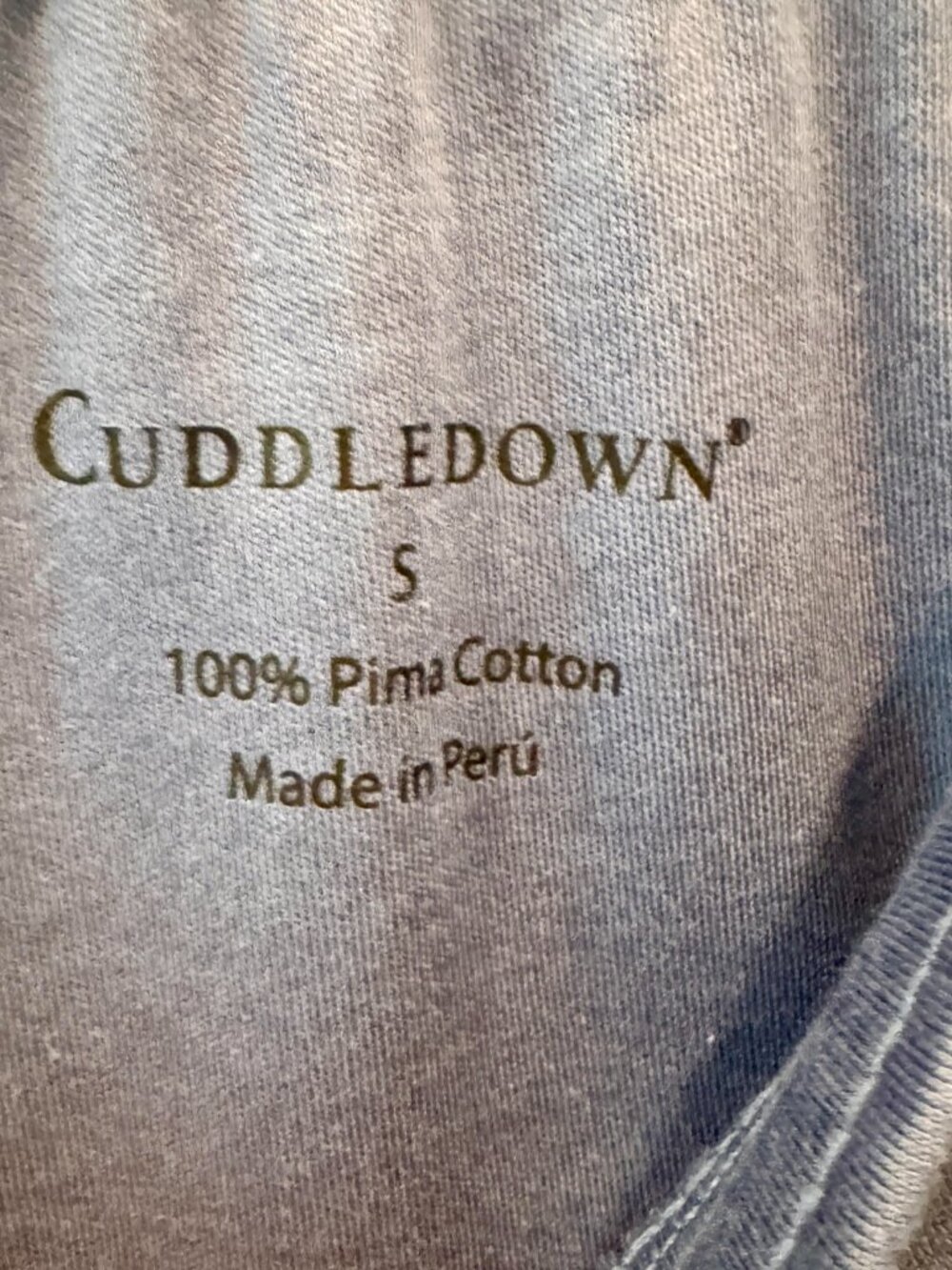 Cuddledown Peruvian Pima Cotton Pajama Lounge Pants - Blue - Small NWOT - Picture 6 of 6